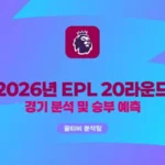 프리미어리그 20라운드 10경기 프리뷰와 스코어 예측