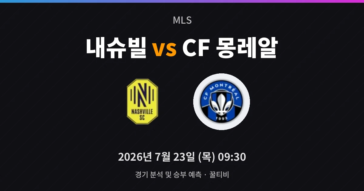 7월-23일 실시간중계 내슈빌 vs CF 몽레알 경기 분석 및 예측